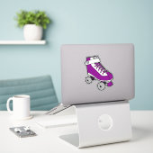 Asexual Pride Skating Paarse Retro Roller Schaats Sticker (Laptop op bureau)