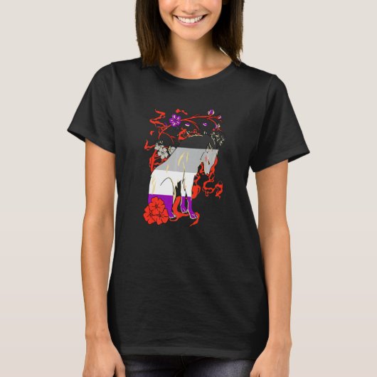Asexual Wolf LGBQA Ace Bloem Asexualiteit Pride As T-shirt (Voorkant)
