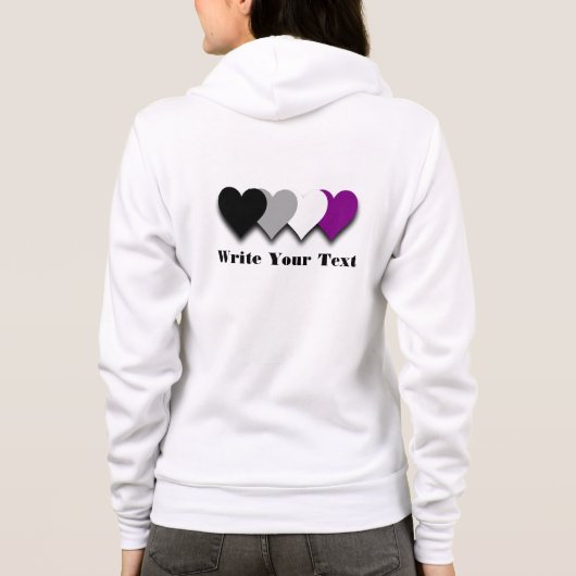 Asexualiteit pride harten Hoodie (Achterkant)