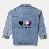 Asexualiteit prideharten denim jacket (Achterkant)