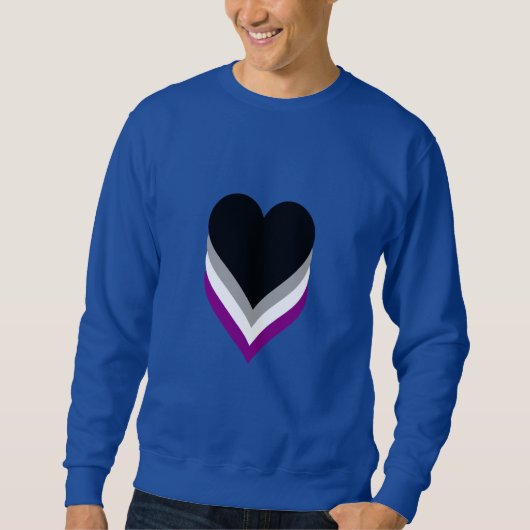 Asexualiteit prideharten Sweatshirt (Voorkant)