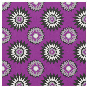 Asexualiteit pridekleuren/paars bloempatroon stof