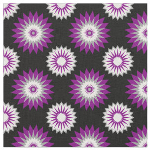 Asexualiteit pridekleuren / zwart bloempatroon stof