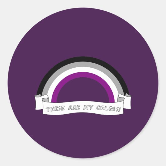 Asexualiteit regenboog ronde sticker (Voorkant)
