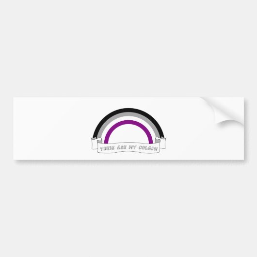 Asexualiteit regenboogpride bumpersticker (Voorkant)