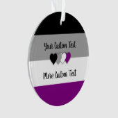 Asexualiteitspridevlag met tekst ornament (voorkant)