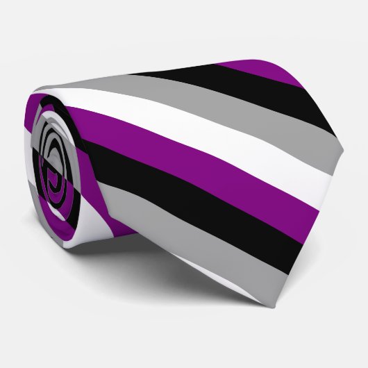 Asexualiteitvlag gestript stropdas (Opgerold)