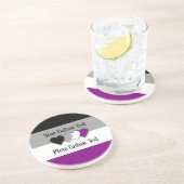 Asexuality pride flag with hearts coaster zandsteen onderzetter (Zijkant)