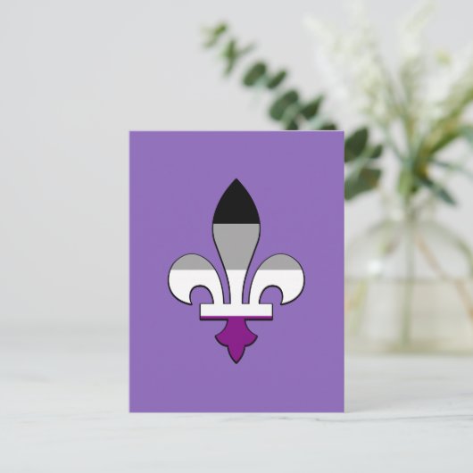 Asexuality pride fleur-de-lis briefkaart (Staand voorkant)