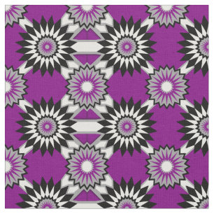 Asexuality pride kleuren/paars gespiegeld patroon stof
