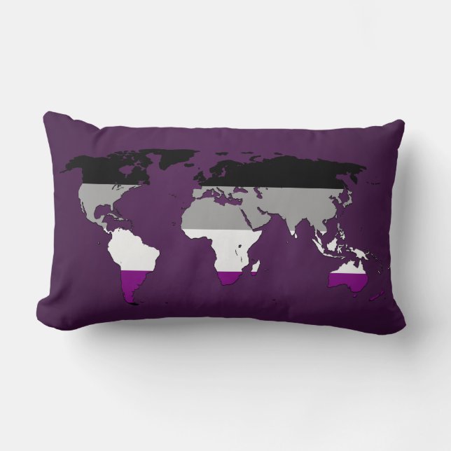 Asexuality pride world map Pillow Kussen (Voorkant)