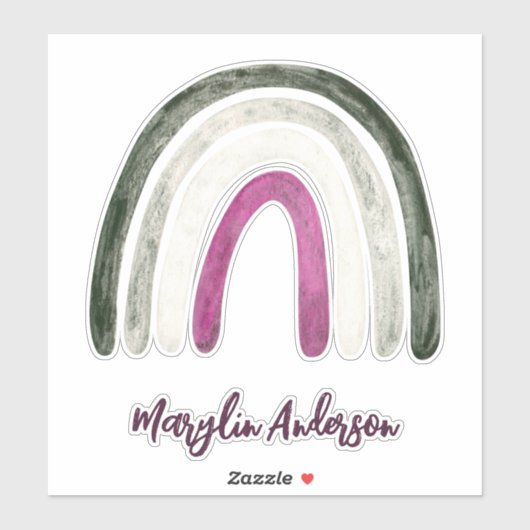 ASEXUT HARTS EN RAINBWS CUSTOM MONOGRAM STICKER (Vel)
