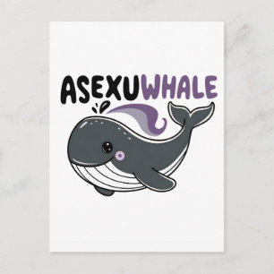 Asexuwhale" Grappige Walvis Zee LGBTQ Aseksuele Tr Feestdagenkaart