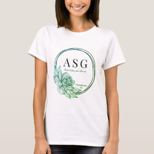 ASG logo in greens en blues (naam op rug) T-shirt