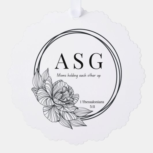 ASG Logo met datum Ornament Kaart (Voorkant)
