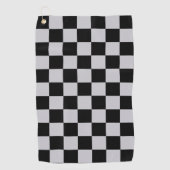 Asgrijs Checker Patroonontwerp Golfhanddoek (Voorkant)