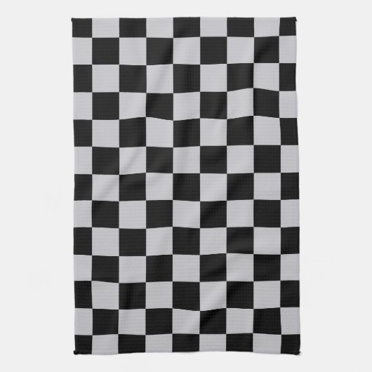 Asgrijs Checker Patroonontwerp Theedoek (Verticaal)