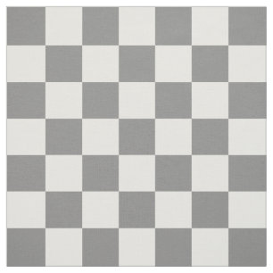 Asgrijs en wit Checker Patroon Textiel Stof