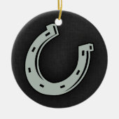 Asgrijs Hoefijzer Keramisch Ornament (Voorkant)