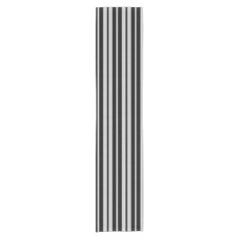 Asgrijs zwart verticaal strepenpatroon korte tafelloper