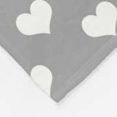 Asgrijze liefdeshartpatroonontwerp fleece deken (Hoek)