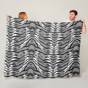 Asgrijze tijgerhuidpatroonontwerp fleece deken