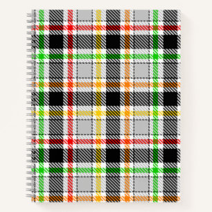 Asgrijze zwarte multikleur flanel plaid tartan notitieboek