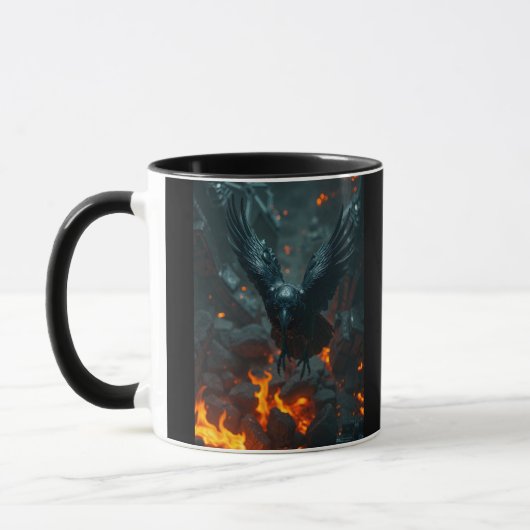 Ash and Ember – Rebirth Crow Mug | Dark Curiosity (Gauche)