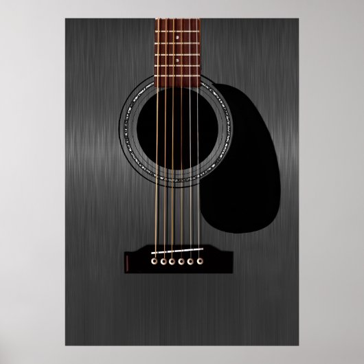 Ash Black Acoustic Guitar Poster (Voorkant)