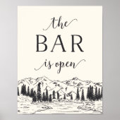 Ash Black | Bodembord van de mountain Sketch Wedde Poster (Voorkant)