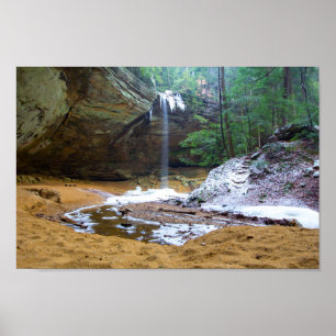 Ash Cave in Winter, Ohio Poster