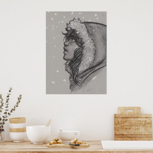 Ash- en sneeuwPoster Poster (Keuken)