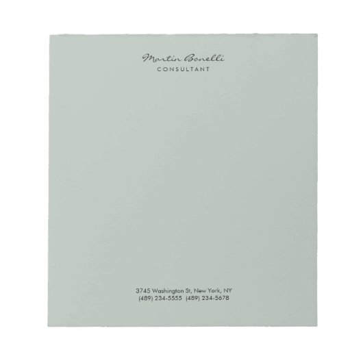 Ash Gray Modern Minimalist Plain Notitieblok (Voorkant)