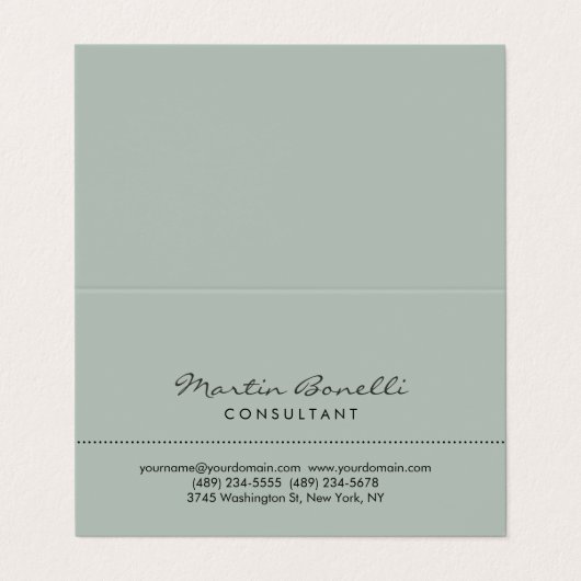 Ash Gray Modern Minimalist Plain Visitekaartjes (Buitenkant ongevouwen)