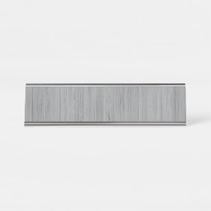 Ash Grey Bamboo Wood Grain Kijk uit Bureau Naambordje