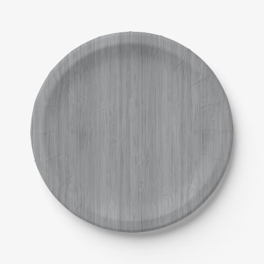 Ash Grey Bamboo Wood Grain Kijk uit Papieren Bordje (Voorkant)