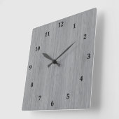 Ash Grey Bamboo Wood Grain Kijk uit Vierkante Klok (Hoek)