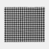 Ash Grey Black Houndstooth Check Fleece Deken (Voorkant (Horizontaal))