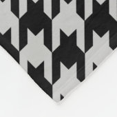 Ash Grey Black Houndstooth Check Fleece Deken (Hoek)