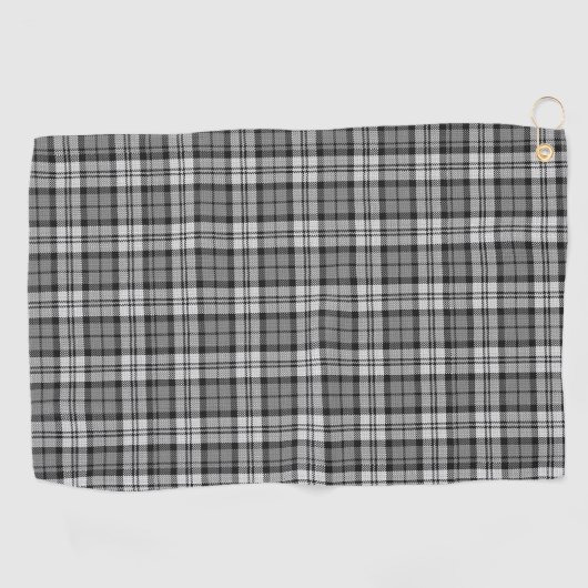 Ash Grey Blackwatch Campbell Tartan Plaid Golfhanddoek (Horizontaal)