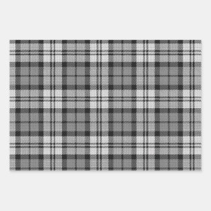 Ash Grey Blackwatch Campbell Tartan Plaid Inpakpapier Vel