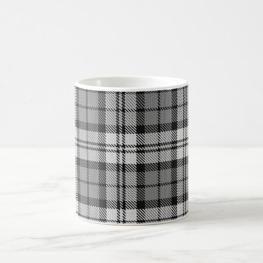 Ash Grey Blackwatch Campbell Tartan Plaid Koffiemok (Center)