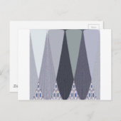 Ash Grey Chevron Stippen Art Print Briefkaart (Voorkant / Achterkant)