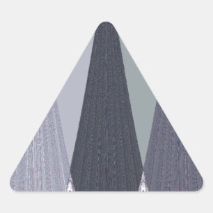 Ash Grey Chevron Stippen Art Print Driehoek Sticker