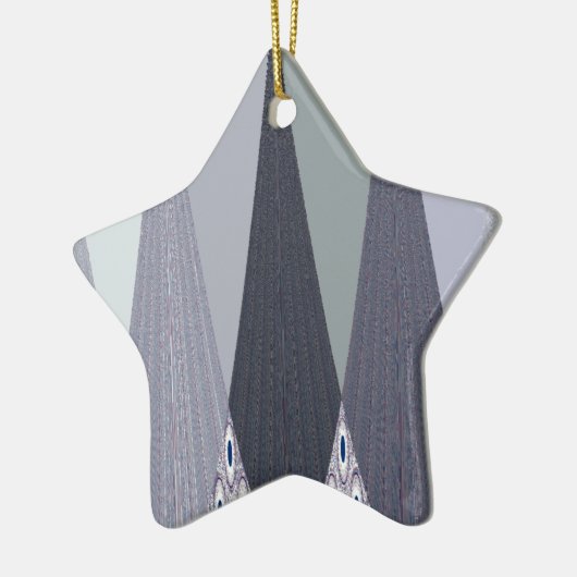 Ash Grey Chevron Stippen Art Print Keramisch Ornament (Links)