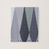 Ash Grey Chevron Stippen Art Print Legpuzzel (Verticaal)