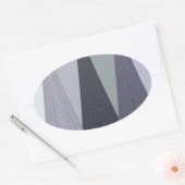 Ash Grey Chevron Stippen Art Print Ovale Sticker (Envelop)
