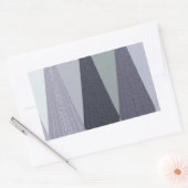Ash Grey Chevron Stippen Art Print Rechthoekige Sticker (Envelop)