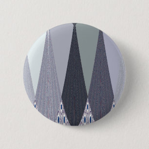 Ash Grey Chevron Stippen Art Print Ronde Button 5,7 Cm