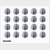 Ash Grey Chevron Stippen Art Print Ronde Sticker (Vel)